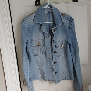 Newport News Light Blue Jean Jacket with Button Accents